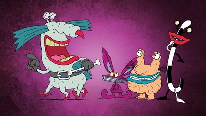 an image of the main three characters, ickis, oblina and krumm with the gromble