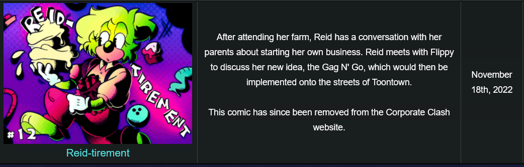 A screenshot from the ttcc wiki detailing the reid-tirement comic